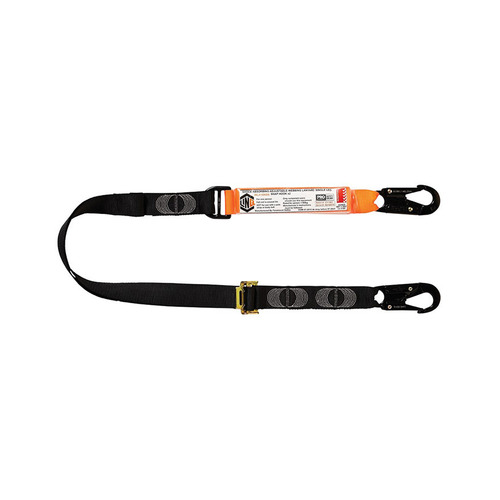 WORKWEAR, SAFETY & CORPORATE CLOTHING SPECIALISTS Elite Single Leg Shock Absorbing 2M Adjustable Lanyard with Hardware SN X2