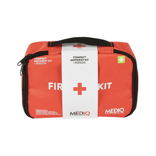 WORKWEAR, SAFETY & CORPORATE CLOTHING SPECIALISTS Mediq Essential First Aid Kit Compact Motorist In Orange Soft Pack 1 Person 