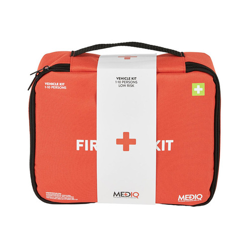 WORKWEAR, SAFETY & CORPORATE CLOTHING SPECIALISTS Mediq Essential First Aid Kit Vehicle In Orange Soft Pack 1-10 Persons Low Risk