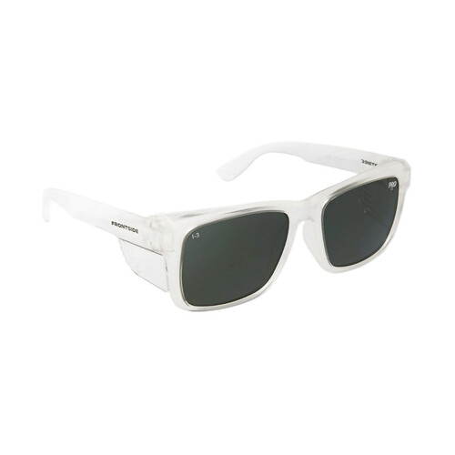 WORKWEAR, SAFETY & CORPORATE CLOTHING SPECIALISTS - SAFETY GLASSES FRONTSIDE POLARISED SMOKE LENS WITH BLACK FRAME