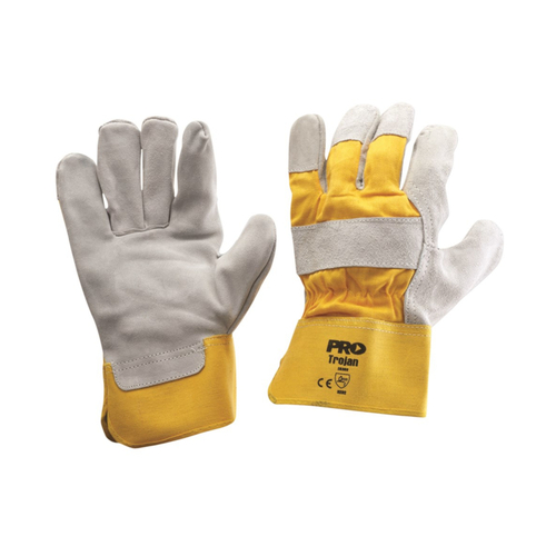 WORKWEAR, SAFETY & CORPORATE CLOTHING SPECIALISTS Yellow/Grey Leather Gloves