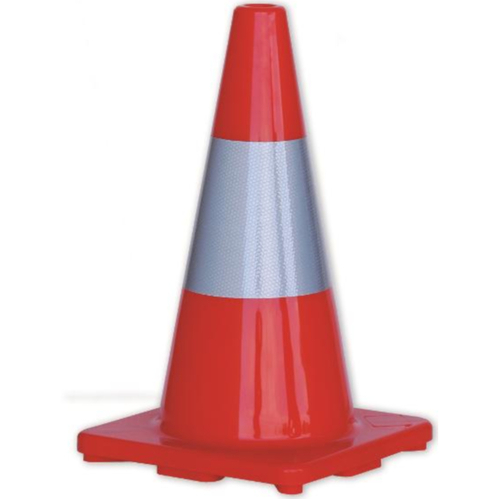 WORKWEAR, SAFETY & CORPORATE CLOTHING SPECIALISTS Orange PVC Traffic Cone / Reflective Tape 450mm