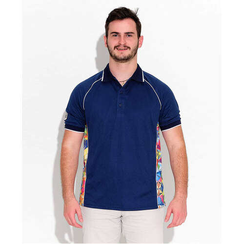 WORKWEAR, SAFETY & CORPORATE CLOTHING SPECIALISTS - NAVY FRACTAL POLO