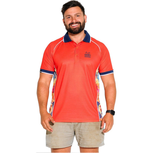 WORKWEAR, SAFETY & CORPORATE CLOTHING SPECIALISTS ORANGE FRACTAL POLO